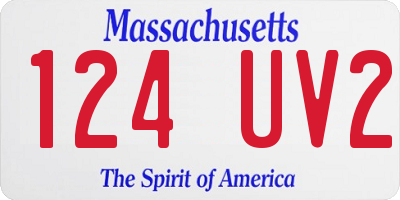 MA license plate 124UV2