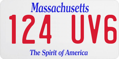 MA license plate 124UV6