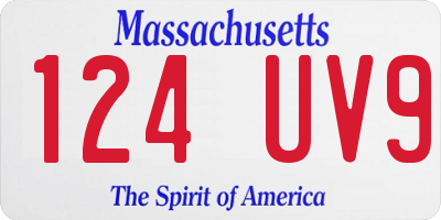 MA license plate 124UV9