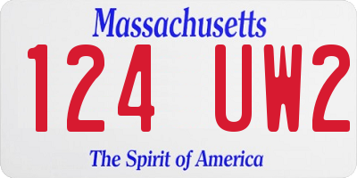 MA license plate 124UW2