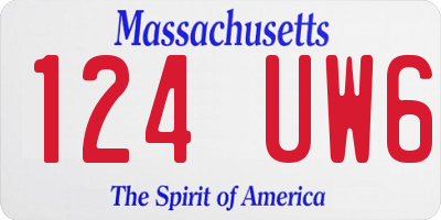 MA license plate 124UW6