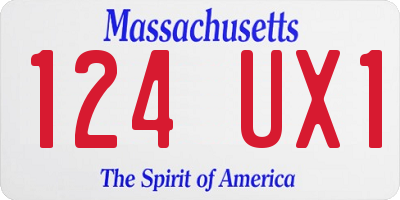 MA license plate 124UX1