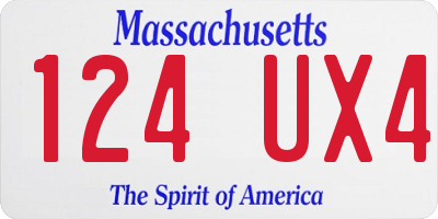 MA license plate 124UX4