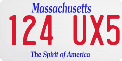 MA license plate 124UX5