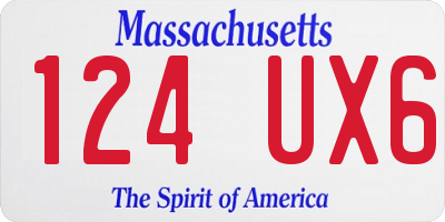 MA license plate 124UX6