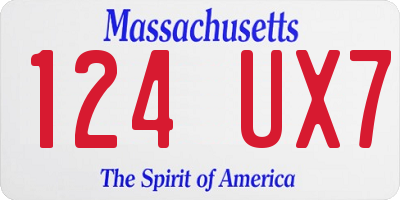 MA license plate 124UX7