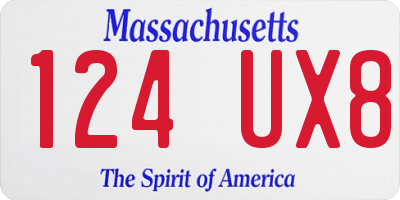 MA license plate 124UX8