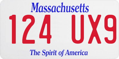 MA license plate 124UX9