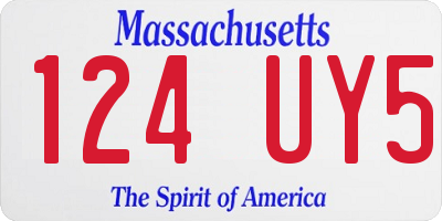 MA license plate 124UY5