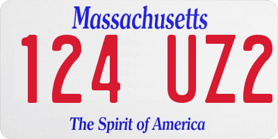 MA license plate 124UZ2
