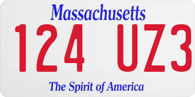 MA license plate 124UZ3