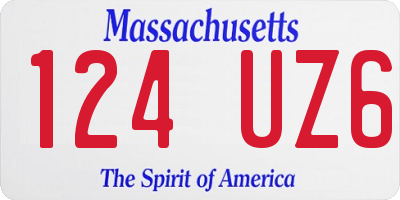 MA license plate 124UZ6