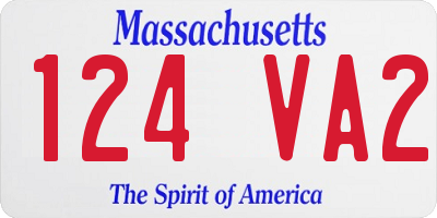 MA license plate 124VA2