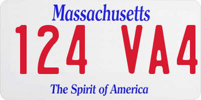 MA license plate 124VA4