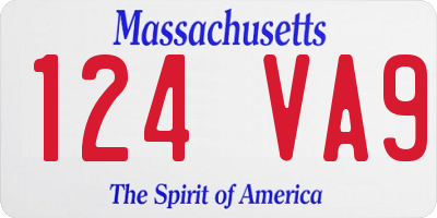 MA license plate 124VA9