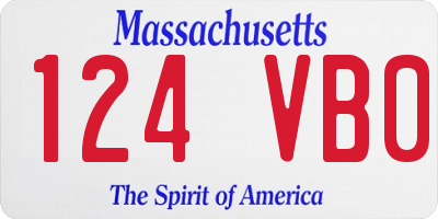 MA license plate 124VB0