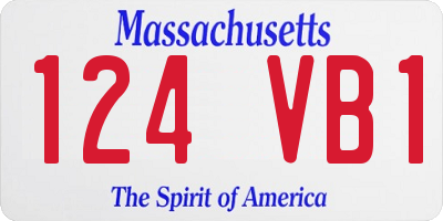 MA license plate 124VB1