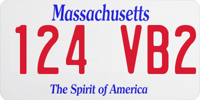 MA license plate 124VB2