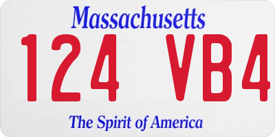 MA license plate 124VB4