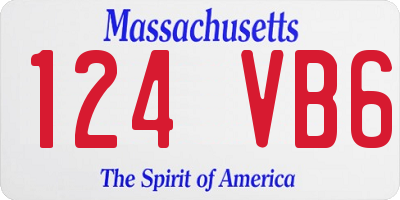 MA license plate 124VB6