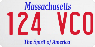 MA license plate 124VC0
