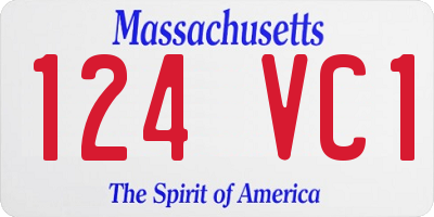 MA license plate 124VC1