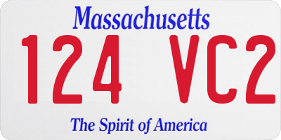 MA license plate 124VC2