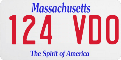 MA license plate 124VD0