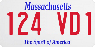 MA license plate 124VD1