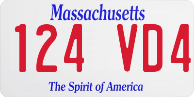 MA license plate 124VD4