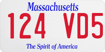MA license plate 124VD5