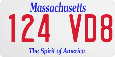 MA license plate 124VD8