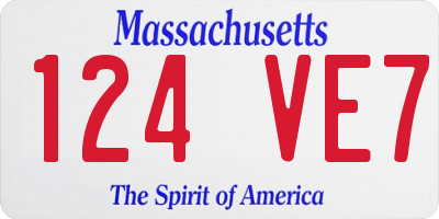 MA license plate 124VE7