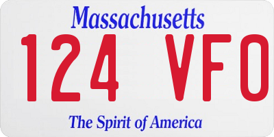 MA license plate 124VF0
