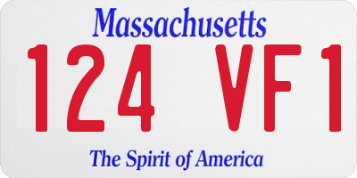 MA license plate 124VF1