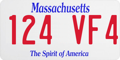 MA license plate 124VF4