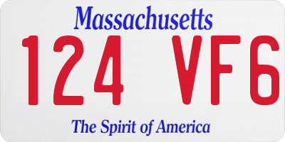 MA license plate 124VF6