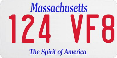 MA license plate 124VF8