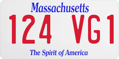 MA license plate 124VG1