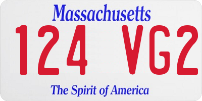 MA license plate 124VG2