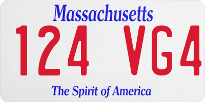 MA license plate 124VG4