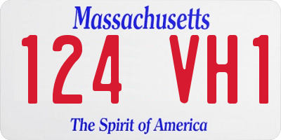 MA license plate 124VH1