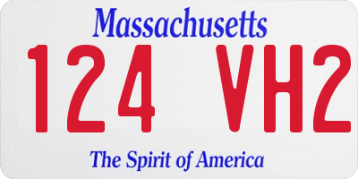 MA license plate 124VH2
