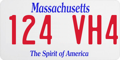 MA license plate 124VH4