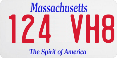 MA license plate 124VH8