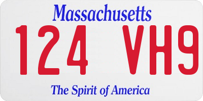MA license plate 124VH9
