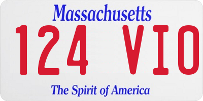 MA license plate 124VI0