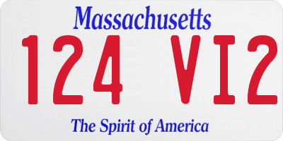 MA license plate 124VI2