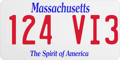 MA license plate 124VI3