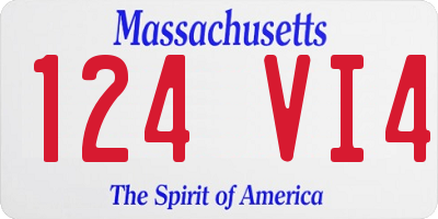 MA license plate 124VI4